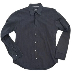 Club Monaco Black Striped Cotton Shirt M